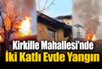 Safranbolu’da iki katlı ev yandı