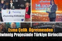 Esma Çelik  öğretmenden eTiwinnig Projesinde Türkiye Birinciliği