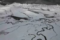 Ankara’da kar altında kalan menderesler havadan görüntülendi