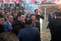 MHP’lilerden Bakan Tunç’a mehter marşlı, maytap ve konfetili karşılama