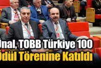 Ünal, TOBB Türkiye 100 Ödül Töreni Programına Katıldı