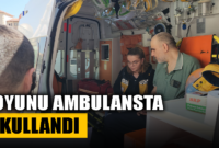 Karabük’te SMA hastası İsmail İnce, oyunu okul bahçesinde ambulansta kullandı