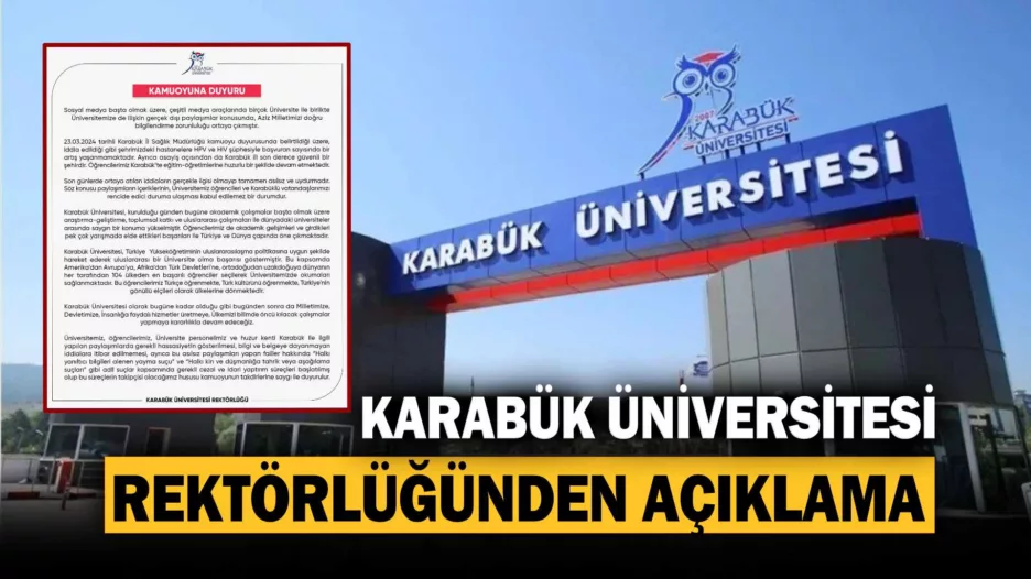 Karabük Üniversitesi Rektörlüğünden Açıklama