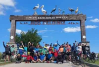 Kızılırmak Deltası’na bisiklet turu: 104 km pedal çevirdiler