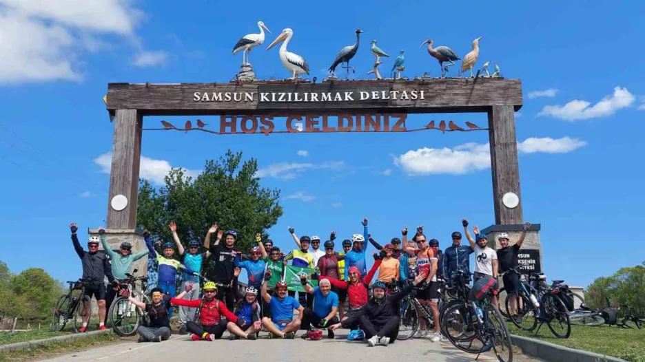 Kızılırmak Deltası’na bisiklet turu: 104 km pedal çevirdiler