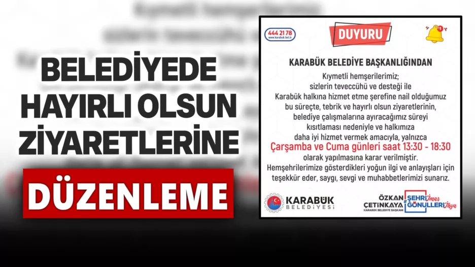 Belediyede Hayırlı Olsun Ziyaretlerine Düzenleme