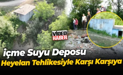 Köyün içme suyu deposu heyelan tehlikesiyle karşı karşıya