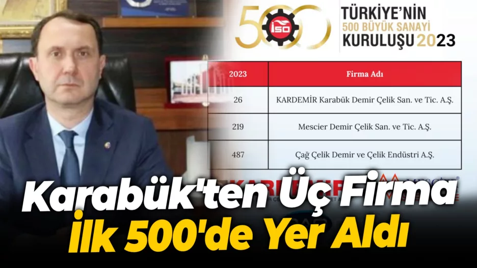 Karabük’ten Üç Firma İlk 500’de  Yer Aldı