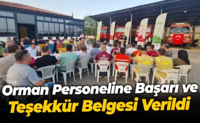 Orman Personeline Başarı ve Teşekkür Belgesi Verildi