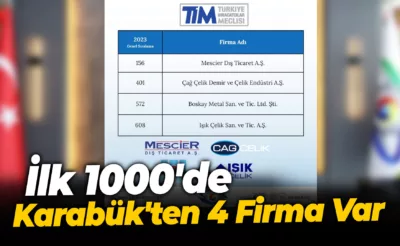 İlk 1000’de Karabük’ten 4 Firma Var