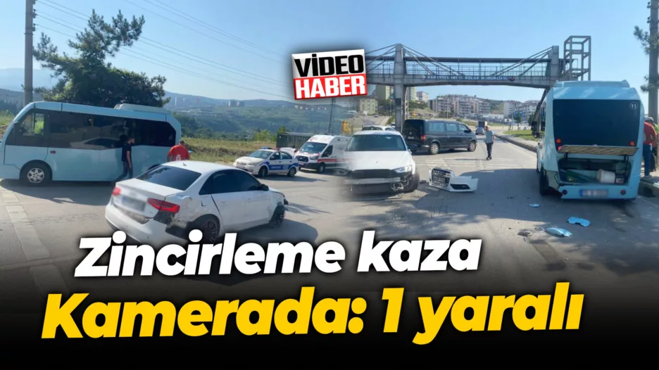 Karabük’te zincirleme kaza kamerada: 1 yaralı