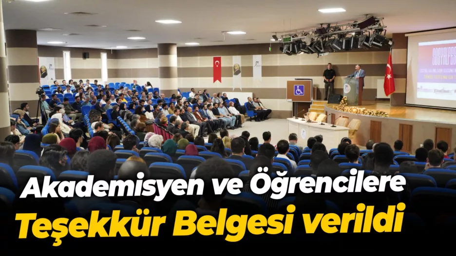 Akademisyen ve Öğrencilere Teşekkür Belgesi verildi