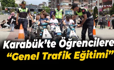 Karabük’te mobil trafik eğitim tırı öğrencilere trafik eğitimi verdi