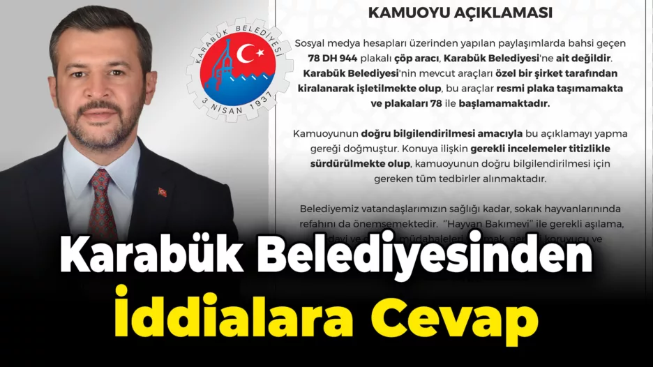 Karabük Belediyesinden Kamuoyu Açıklaması