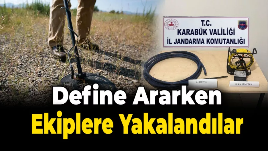 Sit alanında yılan kamerası ile define ararken yakalandılar