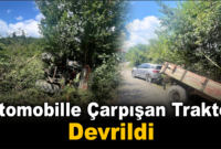 Karabük’te otomobille çarpışan traktör devrildi: 2 yaralı