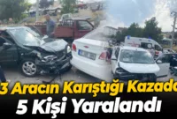 Karabük’te 3 aracın karıştığı kaza: 5 kişi yaralandı
