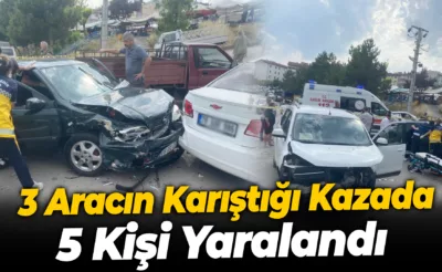 Karabük’te 3 aracın karıştığı kaza: 5 kişi yaralandı