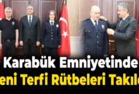 Karabük Emniyetinde Terfi Edenlere Rütbeleri Takıldı