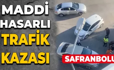 Safranbolu’da Maddi Hasarlı Trafik Kazası