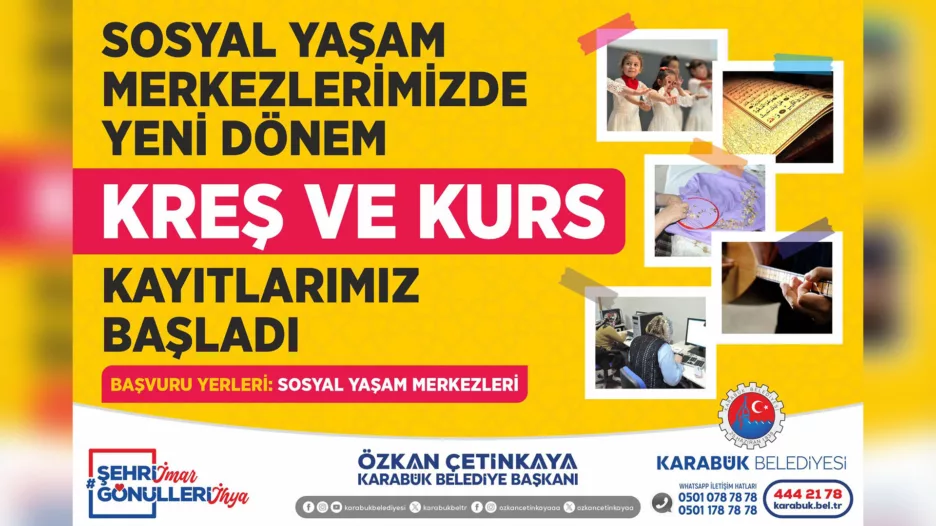 Ücretsiz Kreş ve Kurs Kayıtları Başladı