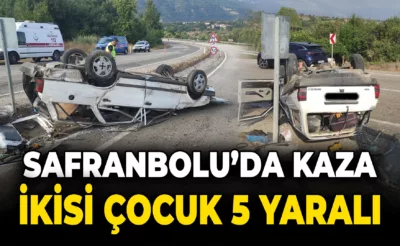 Kontrolden çıkan otomobil takla attı: 2’si çocuk 5 yaralı