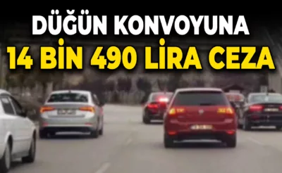 Düğün konvoyundaki araçlara para cezası