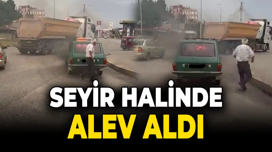 Karabük’te seyir halindeki otomobil alev aldı