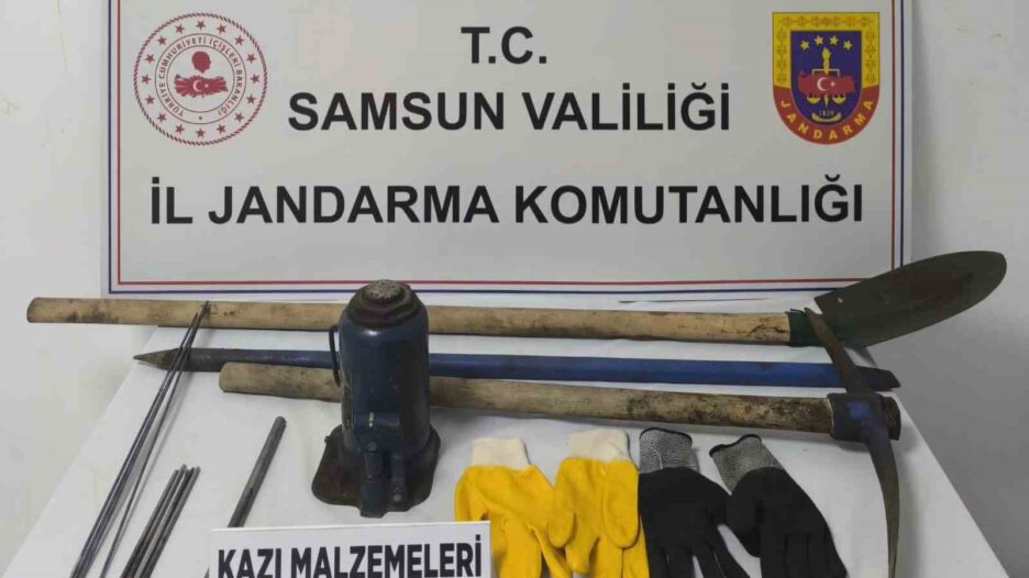 Samsun’da kaçak kazı yapan 3 kişi yakalandı