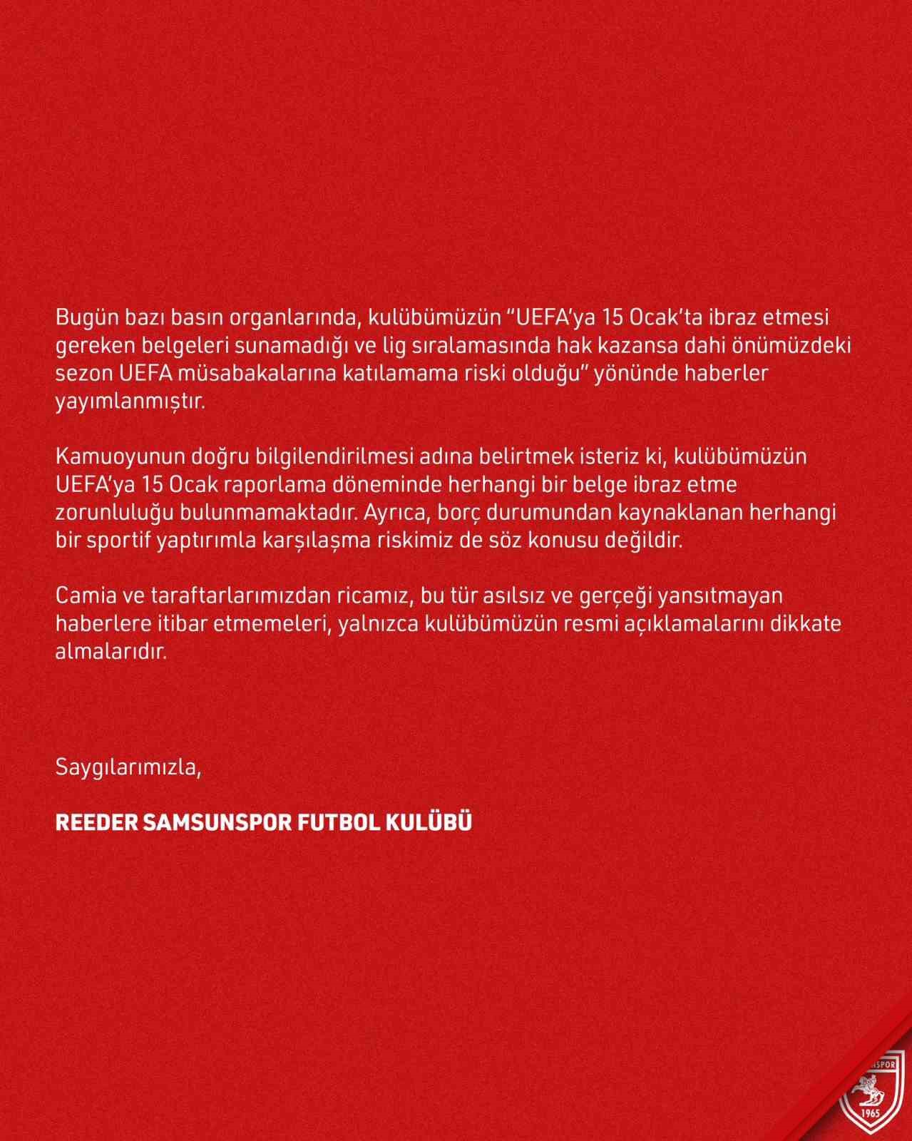 samsunspor avrupa kupalarina katilamama haberlerini yalanladi 1jaRO6Yi