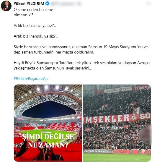 samsunspor baskani yildirim avrupa atesinin fitilini yakti X8ABuevr