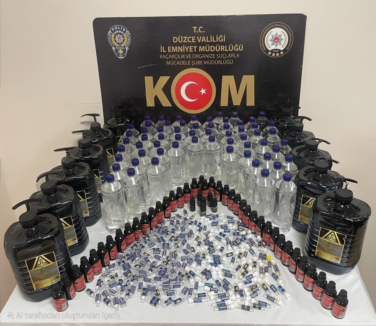 duzcede 117 litre etil alkol ele gecirildi