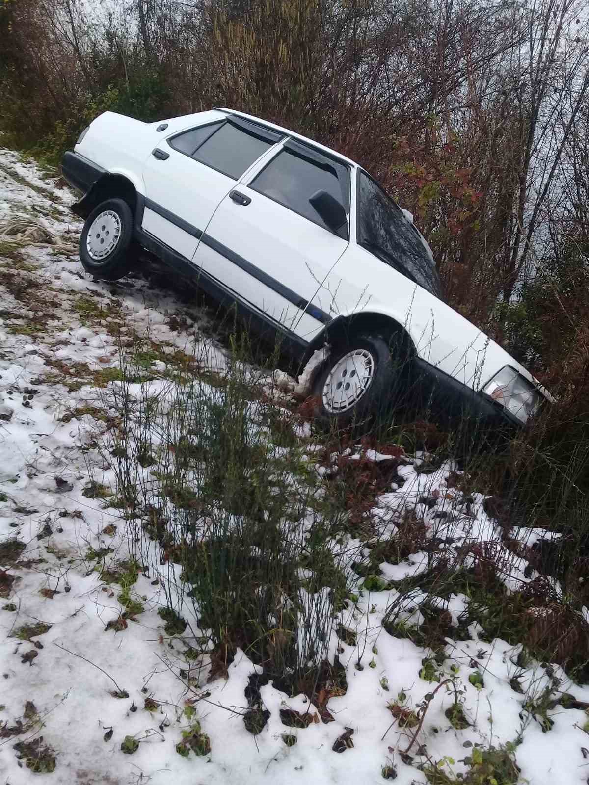 tofas otomobil sarampole dustu ucuruma yuvarlanmaktan agaclar kurtardi JY4M5UZ1
