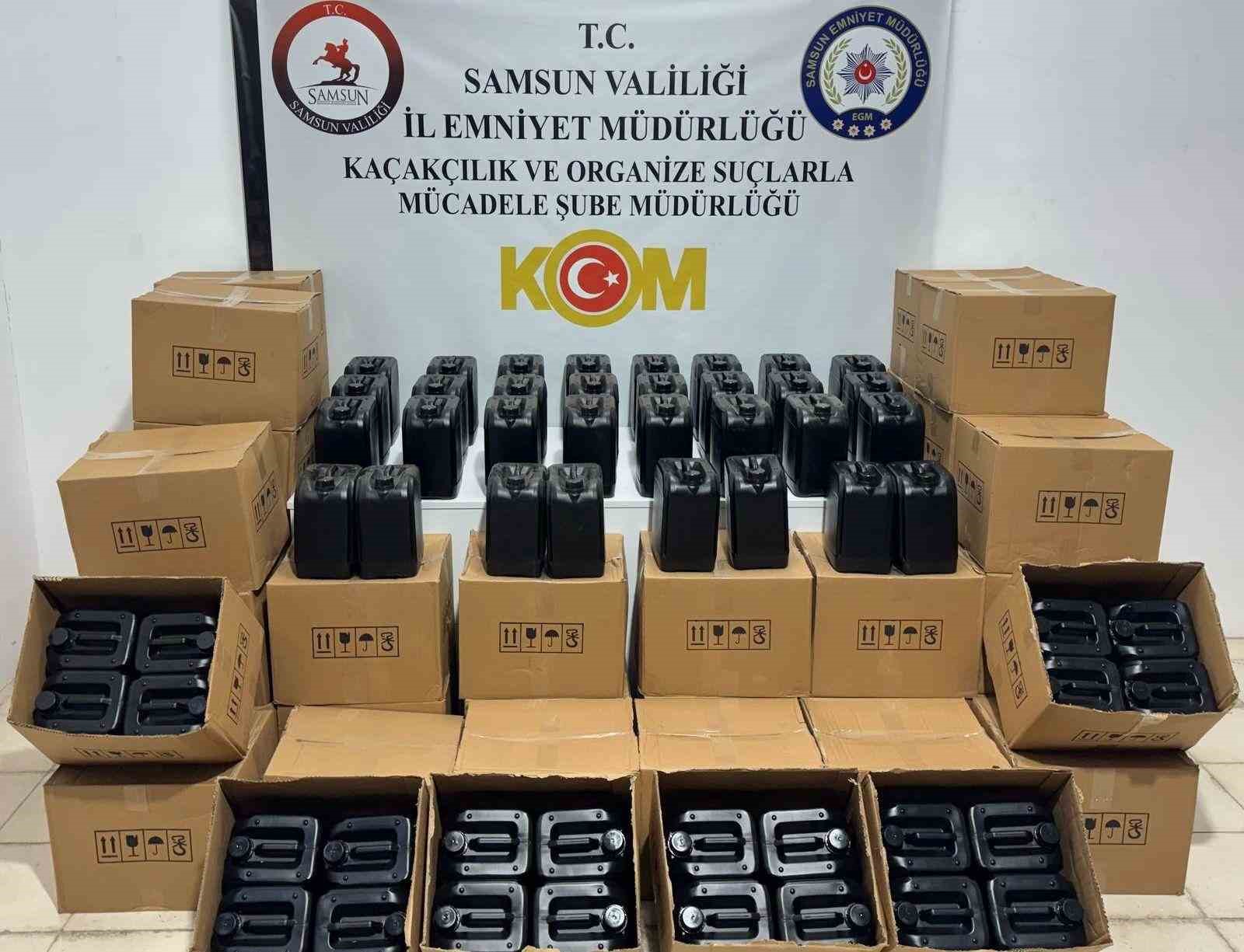 samsunda 1 ton etil alkol ele gecirildi