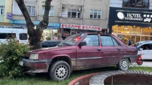 park halindeyken haraket eden otomobil agaraca carparak durabildi QuDuTY9p