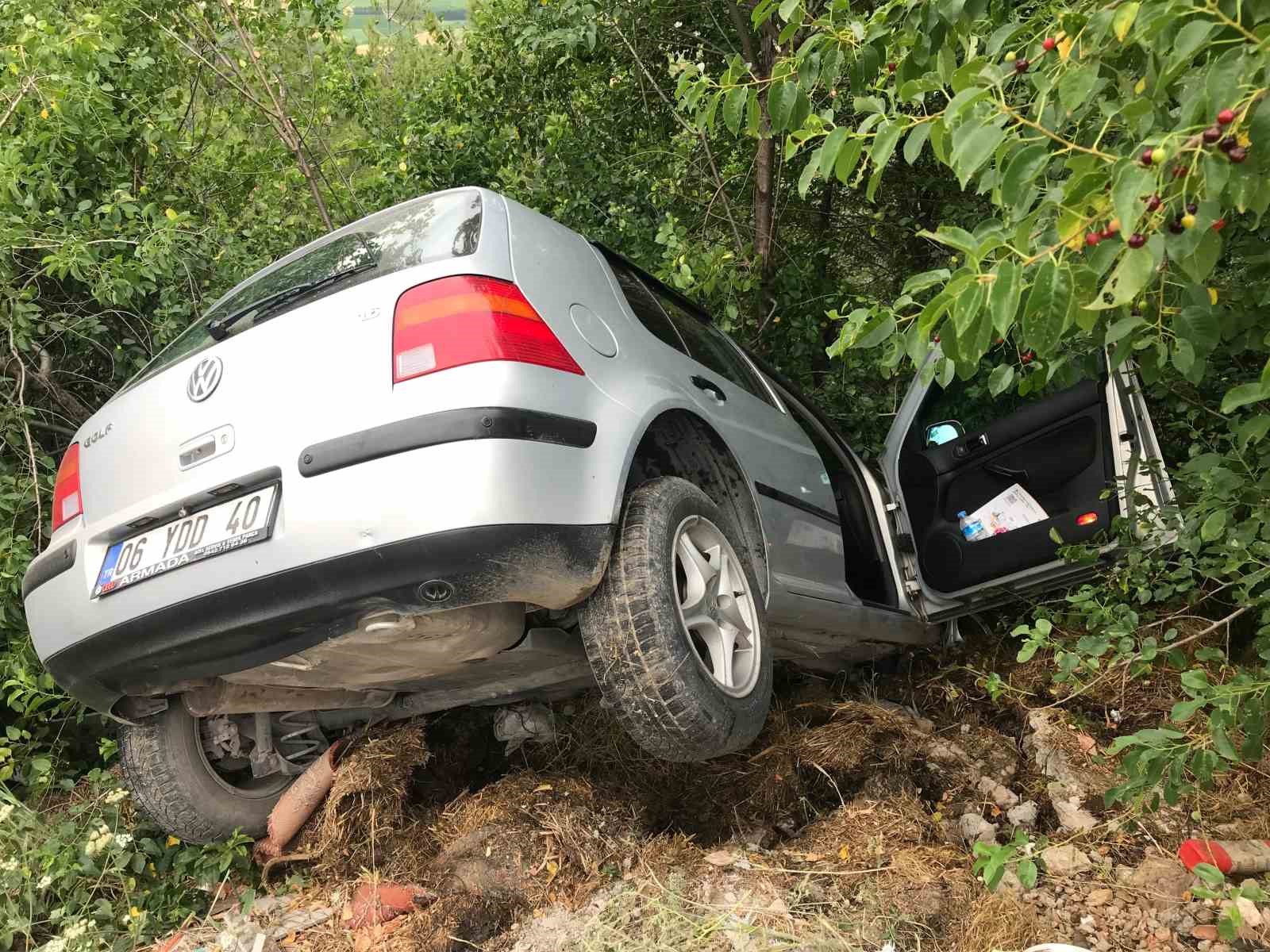 yoldan savrulan otomobil agaca carparak durabildi dFHzg2Bf