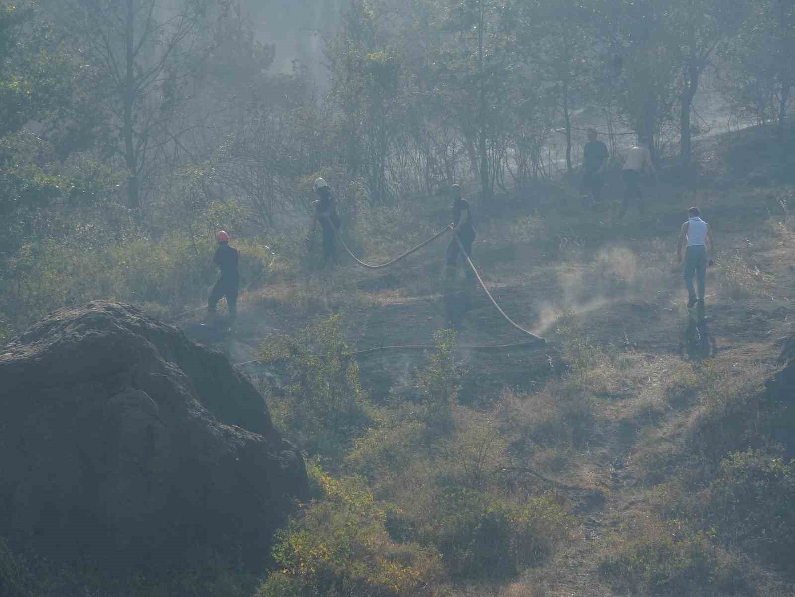 duzce sakarya sinirindaki yangina havadan ve karadan mudahale suruyor