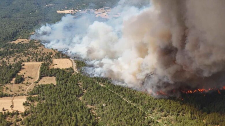 karabukte yanginin ciktigi nokta dronla havadan goruntulendi lilB8PFn