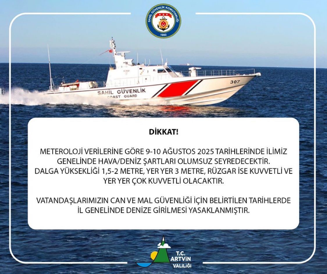 artvinde olumsuz hava sartlari nedeniyle denize girmek yasaklandi 52VHY7FH