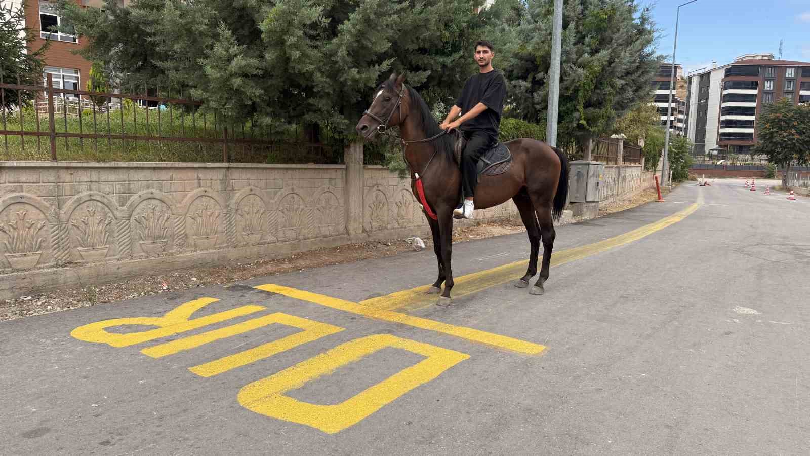 tokatta direksiyon sinavi heyecanini yenmek icin motosiklet yerine atla parkura girdi 3H31TImA