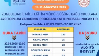zonguldaktaki okullara 470 personel alinacak LE543Muq