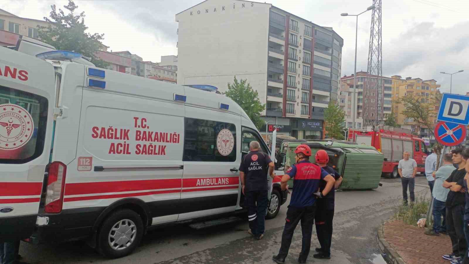 karadeniz ereglide kontrolden cikan arac devrildi TNBIcAkp