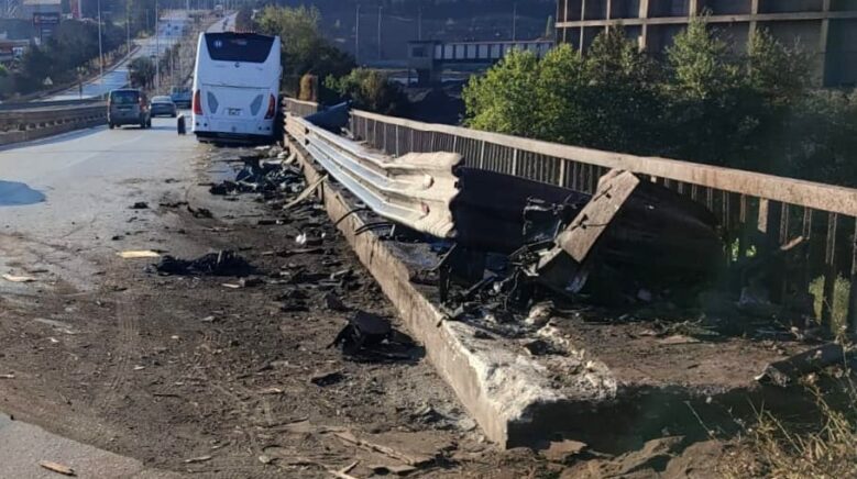 yolcu otobusu kopru bariyerlerine carpti 1 yarali kjRNxlUM