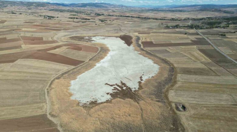 kuslarin dans ettigi uylubagi goleti kuraklik nedeniyle corak zemine donustu WEcusDaL