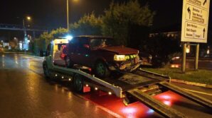 otomobil koprunun korkuluklarina carpti SlrivhUT