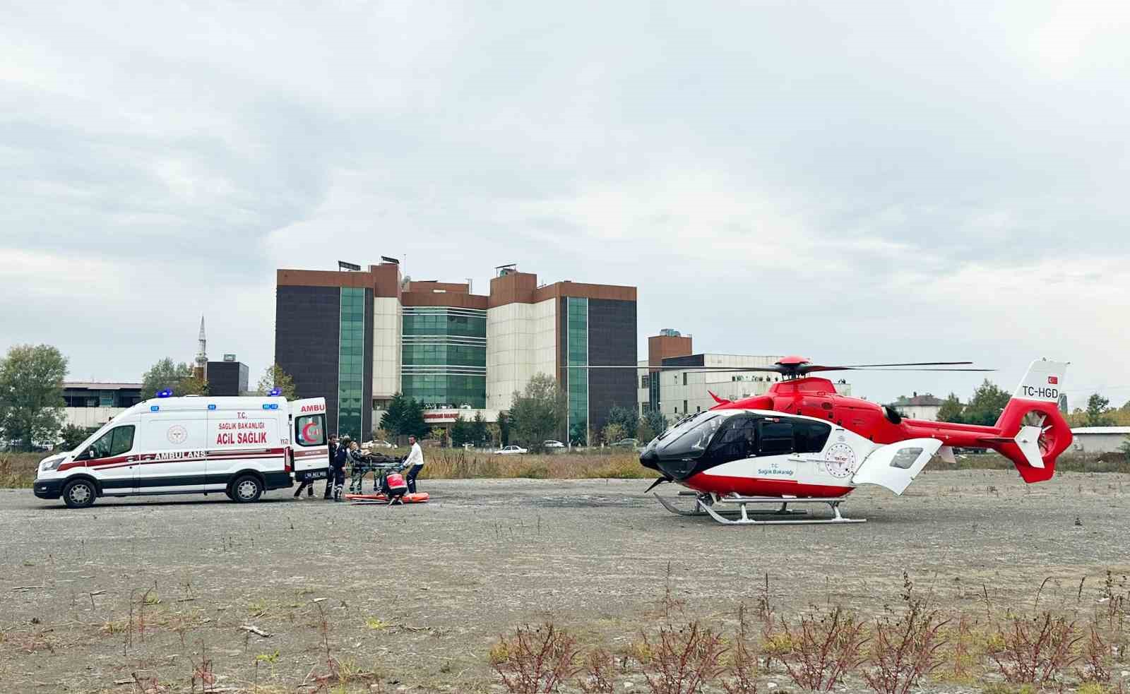 ambulans helikopter kalp pili ihtiyaci olan hastaya umut oldu REmcfmHb
