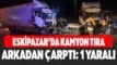 Tır Dorsesine Çarpan Kamyonun Sürücüsü Yaralandı