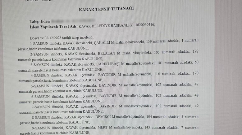 kavak belediyesine ait 10 tasinmaza haciz yLm9R6bS