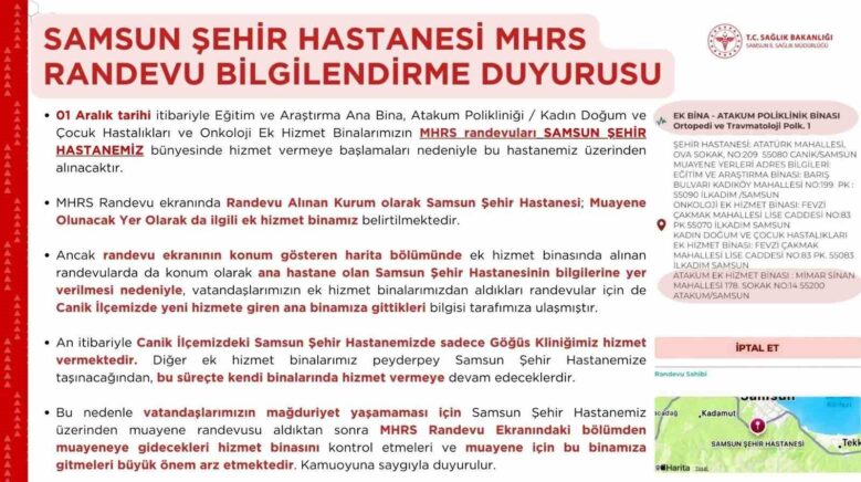 samsun sehir hastanesi randevularinda hizmet binasi karisikligina dikkat EQxpZv7e