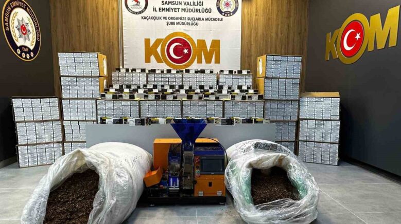 samsunda kacak sigara ve tutun operasyonu 280 bin adet makaron 40 bin adet sigara V2j9YW1I